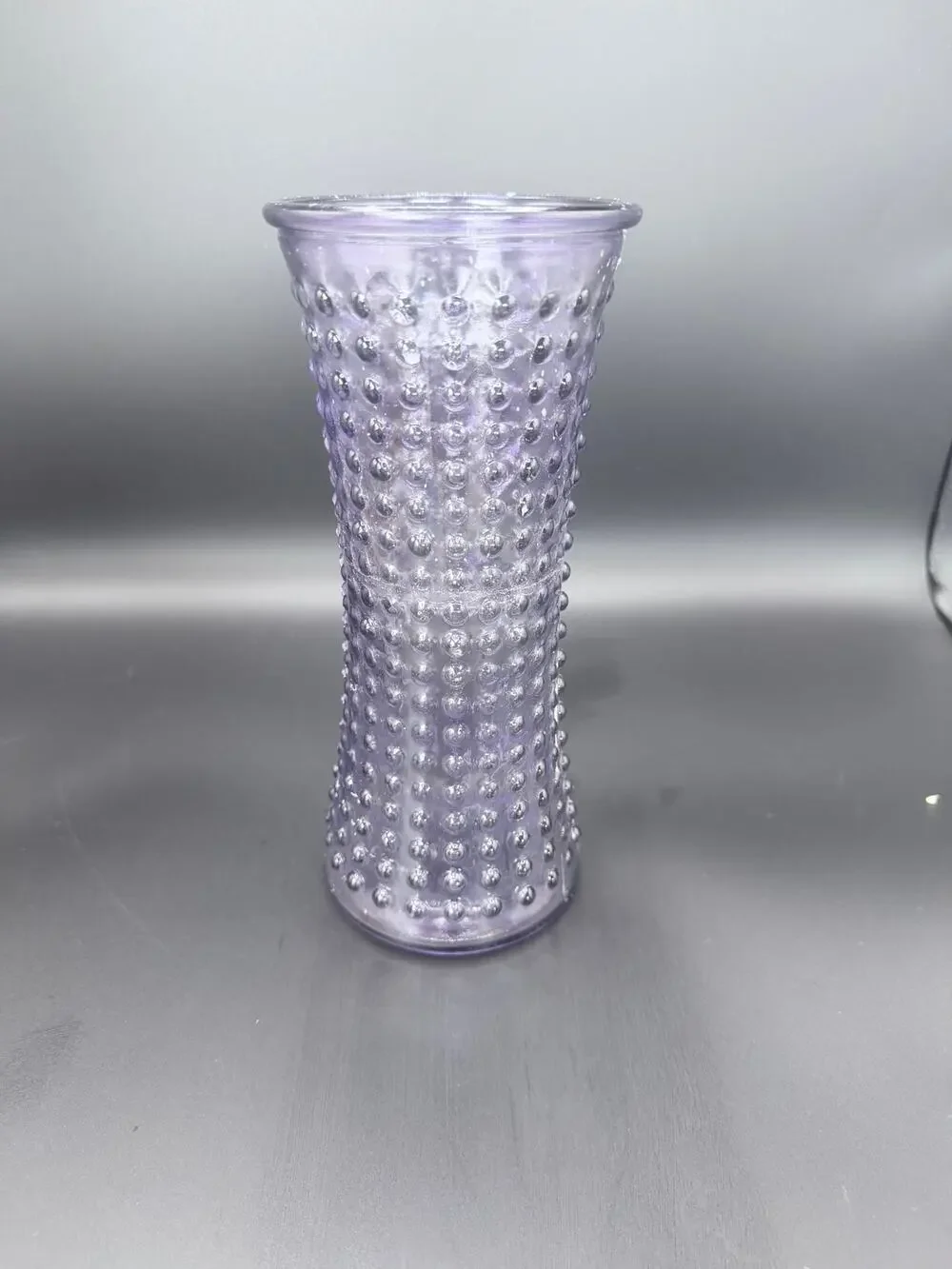 DPS Purple Lavender Hobnail Glass Florist Vase 9.75 Inch Tall Wedding Decor